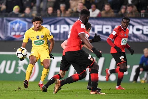 Fußball, Coupe de France, Stade Rennes - Paris St. Germain 24 Christopher NKUNKU (psg) FOOTBALL : Rennes vs Paris SG - Coupe de France - 07 01 2018 AnthonyBIBARD FEP Panoramic 