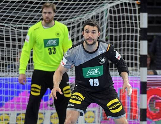 Neu-Ulm, Ratiopharm arena, 7.1.2018 Männer-Handball, Testspiel, Länderspiel, Deutschland - Island Bastian Roschek (SC DHfK Leipzig), Deutschland in der Abwehr. Hinten ANDREAS WOLFF (THW KIEL), Deutschland