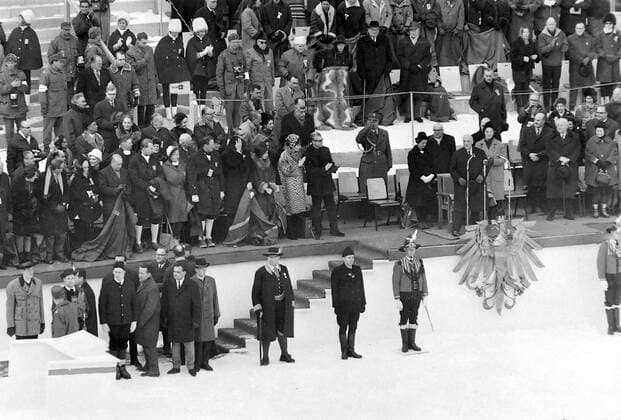 Olympia, Historie, Olympische Winterspiele 1964 in Innsbruck WINTER OLYMPICS IN INNSBRUCK, AUSTRIA - OPENING CEREMONY ; 30 JANUARY 1964, Copyright: Topfoto  UnitedArchivesIPU470745