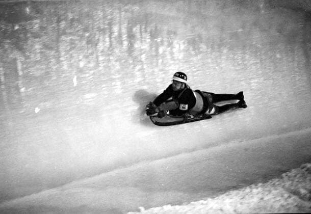 Olympia, Historie, Olympische Winterspiele 1964 in Innsbruck BRITIAINS GORDON PORTEOUS SECOND RUN AT WINTER OLYMPICS GAMES IN INNSBRUCK, AUSTRIA ; 3 FEBRUARY 1964, Copyright: Topfoto  UnitedArchivesIPU470890