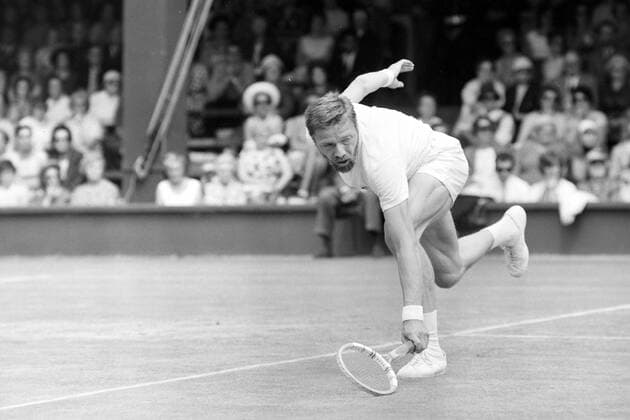 TORBEN ULRICH - TENNIS PLAYER IN ACTION AT LAWN TENNIS CHAMPIONSHIPS AT WIMBLEDON IN LONDON ; 25 JUNE 1964, ROME Copyright: Topfoto  UnitedArchivesIPU479614