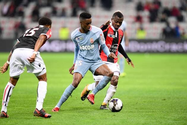 15 Adama DIAKHABY (mon) - 06 Jean Michael SERI (nice) FOOTBALL : Nice vs Monaco - Coupe de la Ligue - 09 01 2018 FEP Panoramic 