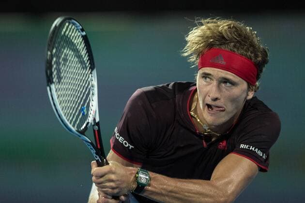 Alexander Zverev of Germany playing Nick Kyrgios of Australia during the Fast 4 Sydney International 2018 at Sydney Olympic Park Tennis Centre, Sydney, Australia on 8 January 2018. Copyright: xPeterxDovganx 18460067