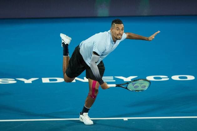 Nick Kyrgios of Australia playing Alexander Zverev of Germany during the Fast 4 Sydney International 2018 at Sydney Olympic Park Tennis Centre, Sydney, Australia on 8 January 2018. Copyright: xPeterxDovganx 18460070