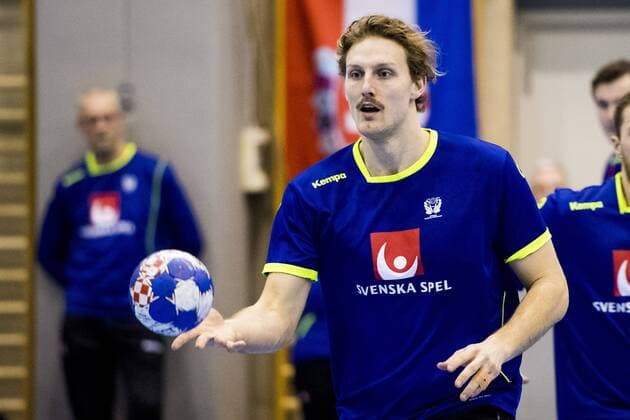 180110 Sveriges Jesper Nielsen under en träning och pressträff med det svenska landslaget i handboll under EM 2018 den 10 januari 2018 i Split. Copyright: LUDVIGxTHUNMAN BB180110LT011