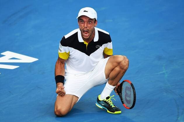 12th January 2018, ASB Tennis Centre, Auckland, New Zealand; ASB Classic, ATP Tennis Herren Mens Tennis; Roberto Bautista Agut (ESP) celebrates his win over Robin Haase (NED) during the ASB Classic ATP Men s Tournament Day 5 Semi Finals  ActionPlus11971135