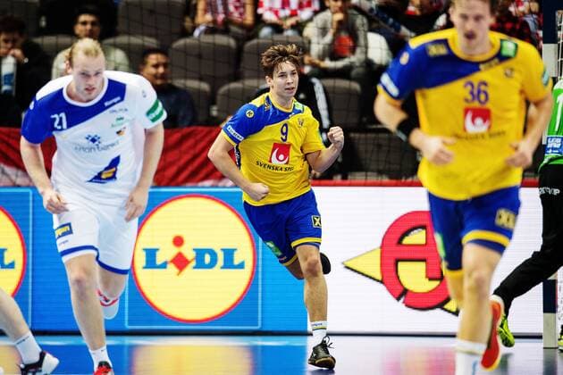 Handball, EM, Schweden - Island 180112 Sveriges Jerry Tollbring jublar efter mal under handbollsmatchen mellan Sverige och Island under Handbolls-EM 2018 den 12 januari 2018 i Split. Copyright: LUDVIGxTHUNMAN BB180112LT042