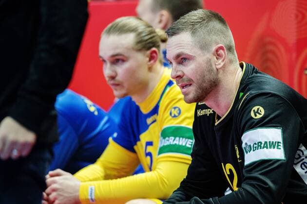 Handball, EM, Schweden - Island 180112 Sveriges malvakt Andreas Palicka pa avbytarbänken under handbollsmatchen mellan Sverige och Island under Handbolls-EM 2018 den 12 januari 2018 i Split. Copyright: LUDVIGxTHUNMAN BB180112LT052