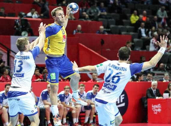 Handball, EM, Schweden - Island European Handball Championship, Group A, 1st Round, Sweden - Iceland 12.01.2018., Croatia, Spaladium Arena, Split - European Handball Championship, Group A, 1st Round, Sweden - Iceland. Albin Lagergren. SlavkoxMidzor PIXSELL