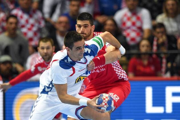 180112 Serbiens Zarko Sesum under handbollsmatchen mellan Kroatien och Serbien under Handbolls-EM 2018 den 12 januari 2018 i Split. Copyright: LUDVIGxTHUNMAN BB180112LT107