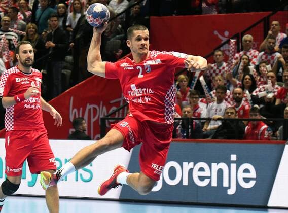 Split, Kroatien, Spaladium Arena, 12.1.2018 Männer- Handball, Europa-Meisterschaft 2018 Kroatien - Serbien Lovro MIHIC, COR