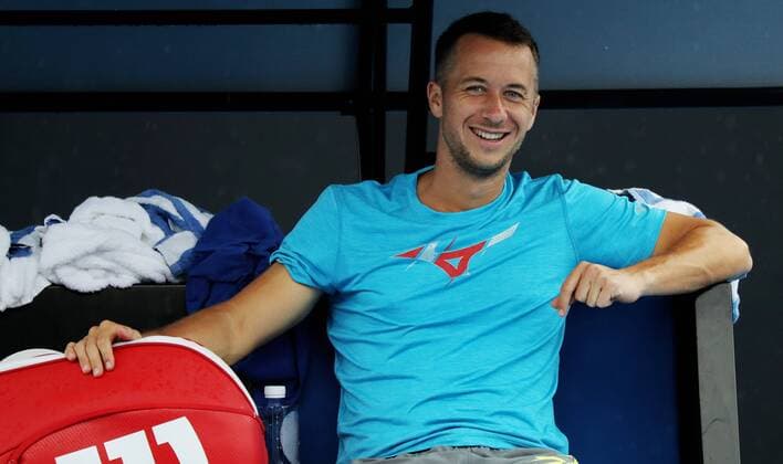 TENNIS - ATP Tennis Herren Australian Open 2018 MELBOURNE,AUSTRALIA,12.JAN.18 - TENNIS - ATP World Tour, Grand Slam, Australian Open, training. Image shows Philipp Kohlschreiber (GER). GEPAxpictures xMatthiasxHauer