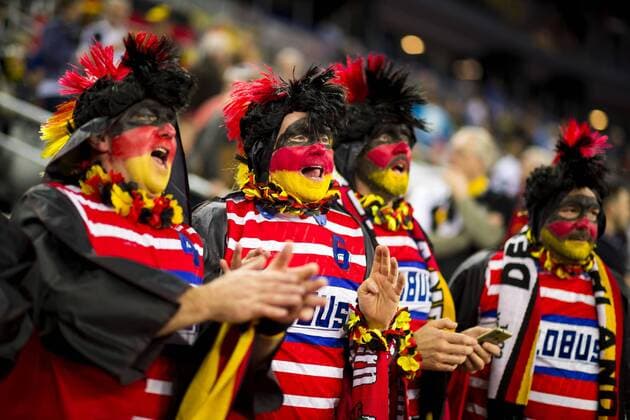 Deutsche Fans jubeln vor dem Spiel. Deutschland - Montenegro, Vorrunde, Handball, EHF Euro 2018, 13.01.18 Zagreb Zagreb Croatia Arena Copyright: xAgentur54Gradx xFelixxKoenigx