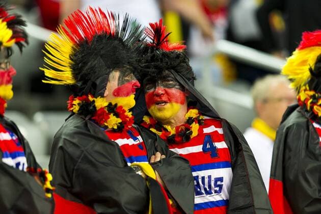Deutsche Fans vor dem Spiel. Deutschland - Montenegro, Vorrunde, Handball, EHF Euro 2018, 13.01.18 Zagreb Zagreb Croatia Arena Copyright: xAgentur54Gradx xFelixxKoenigx
