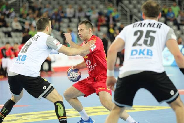 Zagreb, 13 01 2018 - Arena Zagreb hall, 2018 Men s European Championship EM Europameisterschaft Preliminary Round, Group C. Germany (white) - Montenegro (red) 