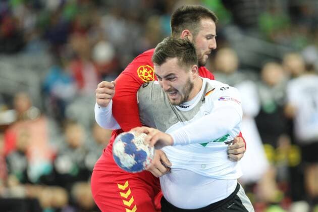 Zagreb, 13 01 2018 - Arena Zagreb hall, 2018 Men s European Championship EM Europameisterschaft Preliminary Round, Group C. Germany (white) - Montenegro (red) 