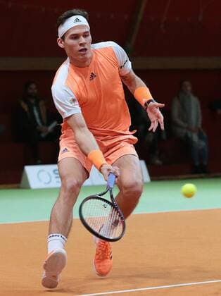 14.01.2018, Schwieberdingen Südwestbank Tennis Grand Prix Tennis-Weltranglistenturnier. Finale: Sieger Daniel Masur (GER)