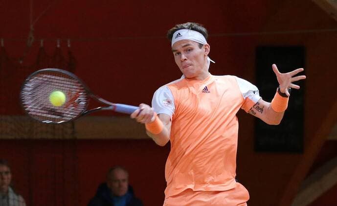14.01.2018, Schwieberdingen Südwestbank Tennis Grand Prix Tennis-Weltranglistenturnier. Finale: Sieger Daniel Masur (GER)