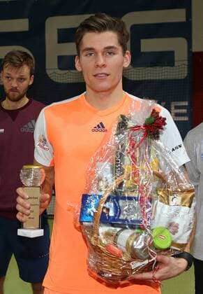 14.01.2018, Schwieberdingen Südwestbank Tennis Grand Prix Tennis-Weltranglistenturnier. Finale: Sieger Daniel Masur (GER)