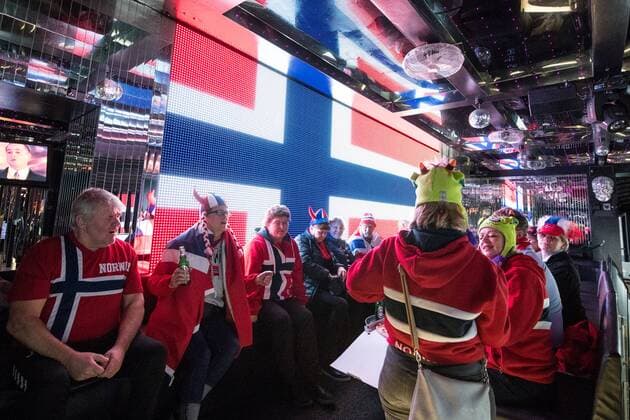 Bilder des Tages - SPORT HANDBALL - EHF EURO 2018, Preview POREC,CROATIA,14.JAN.18 - HANDBALL - EHF European Championship EM Europameisterschaft group stage, preview. Image shows the fans of Norway. GEPAxpictures xMaticxKlansek