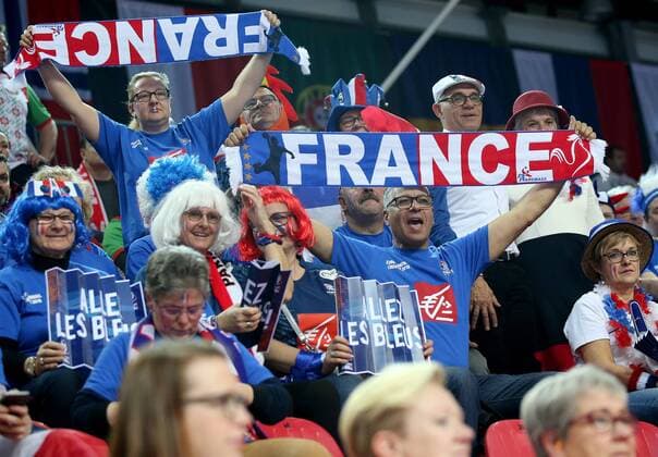 European Handball Championship, Group B, 2nd round, Austria - France 14.01.2018., Croatia, sports hall Zatika, Porec - European Handball Championship, Group B, 2nd round, Austria - France. Supporters.  IgorxKralj PIXSELL