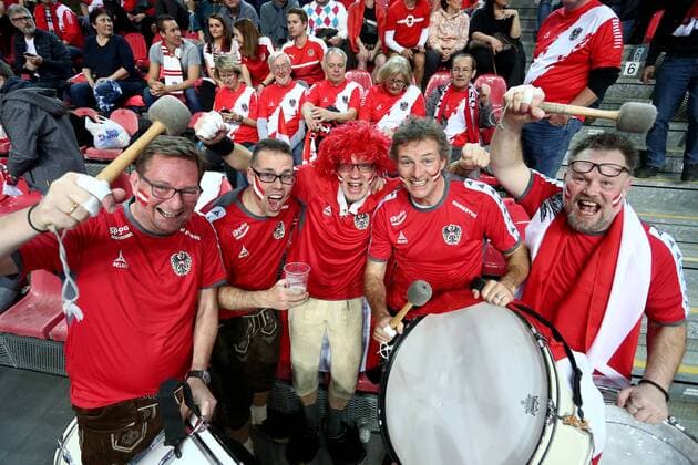 European Handball Championship, Group B, 2nd round, Austria - France 14.01.2018., Croatia, sports hall Zatika, Porec - European Handball Championship, Group B, 2nd round, Austria - France. Supporters.  IgorxKralj PIXSELL