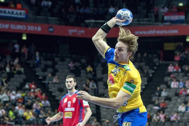 180114 Sveriges Jesper Nielsen under handbollsmatchen mellan Serbien och Sverige under Handbolls-EM 2018 den 14 januari 2018 i Split. Copyright: LUDVIGxTHUNMAN BB180114LT029