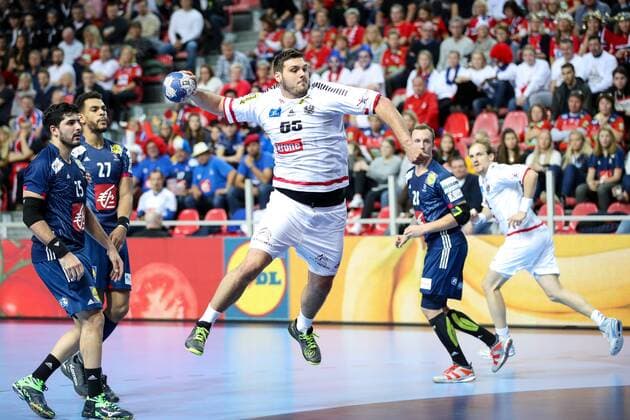 HANDBALL - EHF EURO 2018, AUT vs FRA POREC,CROATIA,14.JAN.18 - HANDBALL - EHF European Championship EM Europameisterschaft group stage, Austria vs France. Image shows Tobias Wagner (AUT). GEPAxpictures xMaticxKlansek