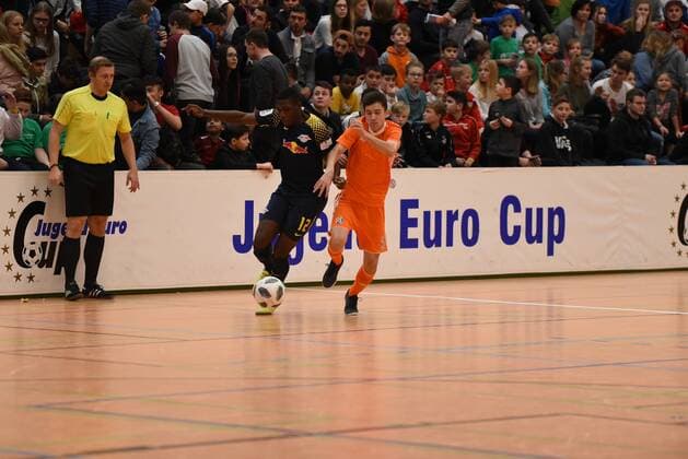 . Deutschland, Gaildorf: Jugendfussball, Hallenfussballturnier: Jugend Euro Cup 2018 am 14.01.2018, Sporthalle.