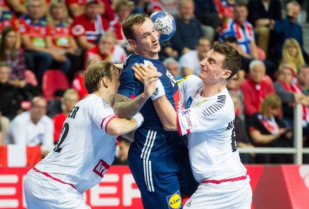 14.01.2018, Zatika Centre, Porec, CRO, EHF EM, Herren, Oesterreich vs Frankreich, Gruppe B, im Bild Valentin Porte of Francea during the preliminary round, group B match of the EHF men s Handball European Championship EM Europameisterschaft between Austria and France at the Zatika Sport Centre in Porec, Croatia on 2018 01 14. Porec