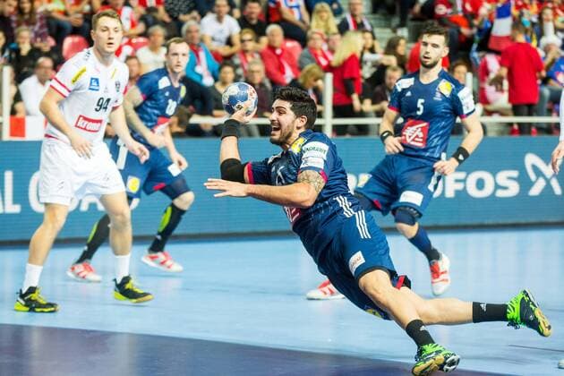 14.01.2018, Zatika Centre, Porec, CRO, EHF EM, Herren, Oesterreich vs Frankreich, Gruppe B, im Bild Benjamin Afgour of Francea during the preliminary round, group B match of the EHF men s Handball European Championship EM Europameisterschaft between Austria and France at the Zatika Sport Centre in Porec, Croatia on 2018 01 14. Porec