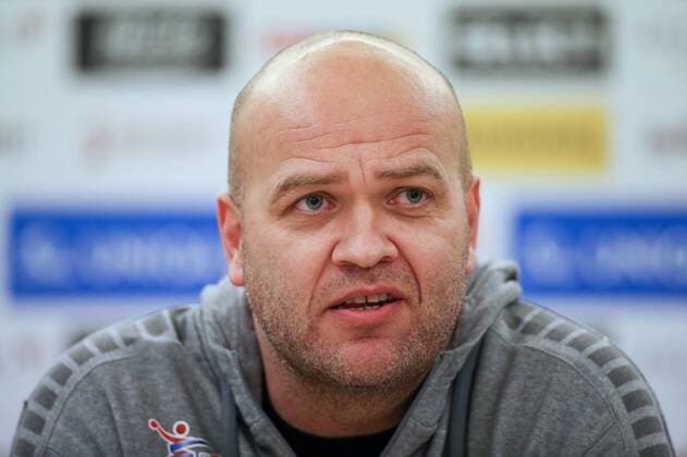 HANDBALL - EHF EURO 2018, press conference PK Pressekonferenz team Austria POREC,CROATIA,15.JAN.18 - HANDBALL - EHF European Championship EM Europameisterschaft group stage, Press conference team Austria. Image shows head coach Patrekur Johannesson (AUT). GEPAxpictures xMaticxKlansek
