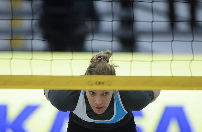 Czech Michala Kvapilova in action during women Beach volleyball Beachvolleyball CEV European Championship EM Europameisterschaft Tour Masters semifinal match Kolocova and Kvapilova vs Anniina Parkkinen and Taru Lahti-Liukkonen in Pelhrimov, Czech Republic, Sunday, January 14, 2018. (CTKxPhoto LubosxPavlicek) CTKPhotoP201801140309801  PAV 9