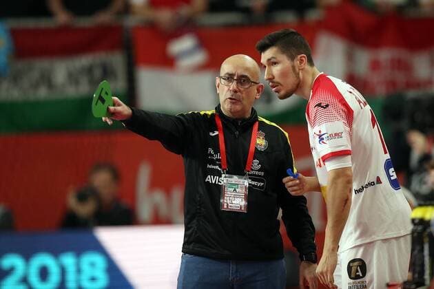 Handball, EM, Ungarn - Spanien European Handball Championship, Group D, 2nd Round, Hungary - Spain 15.01.2018., Croatia, Arena, Varazdin - European Handball Championship, Group D, 2nd Round, Hungary - Spain. RIBERA Jordi GoranxStanzl PIXSELL
