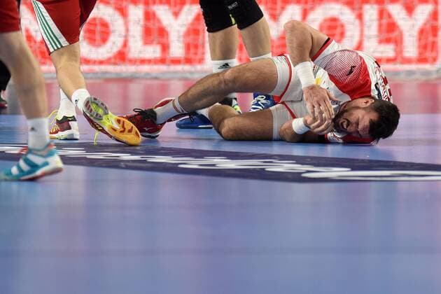 Handball, EM, Ungarn - Spanien European Handball Championship, Group D, 2nd Round, Hungary - Spain 15.01.2018., Croatia, Arena, Varazdin - European Handball Championship, Group D, 2nd Round, Hungary - Spain. GUARDIOLA Gedeon VjeranxZganec-Rogulja PIXSELL