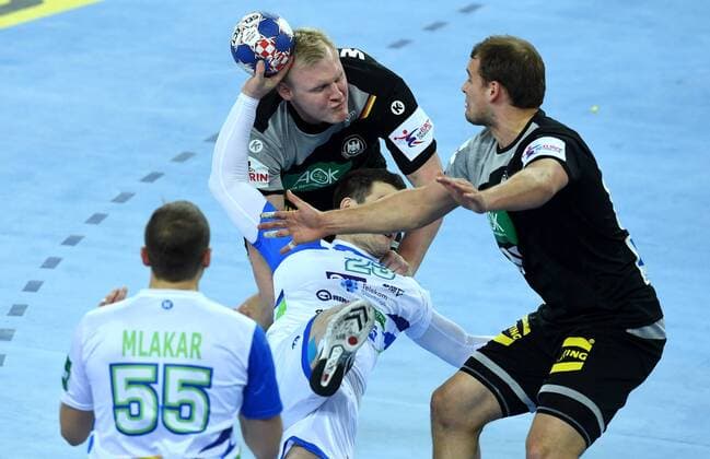 European Handball Championship, Group C, 2nd Round, Slovenia - Germany 15.01.2018., Croatia, Arena, Zagreb - European Handball Championship, Group C, 2nd Round, Slovenia - Germany. ZARABEC Miha  MarkoxLukunic PIXSELL