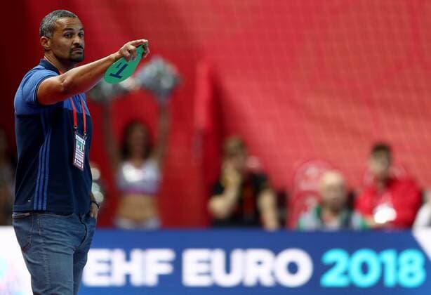 European Handball Championship, Group B, 3rd round, France - Belarus 16.01.2018., Zatika Centre, Porec, Croatia - 2018 European Men s Handball Championship, Group B, 3rd round, France - Belarus. Didier Dinart.  IgorxKralj PIXSELL