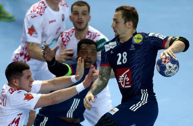 European Handball Championship, Group B, 3rd round, France - Belarus 16.01.2018., Zatika Centre, Porec, Croatia - 2018 European Men s Handball Championship, Group B, 3rd round, France - Belarus. Valentin Porte..  IgorxKralj PIXSELL