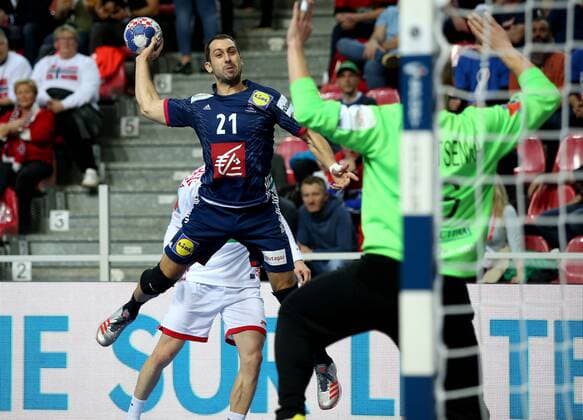 European Handball Championship, Group B, 3rd round, France - Belarus 16.01.2018., Zatika Centre, Porec, Croatia - 2018 European Men s Handball Championship, Group B, 3rd round, France - Belarus. Michael Guigou.  IgorxKralj PIXSELL