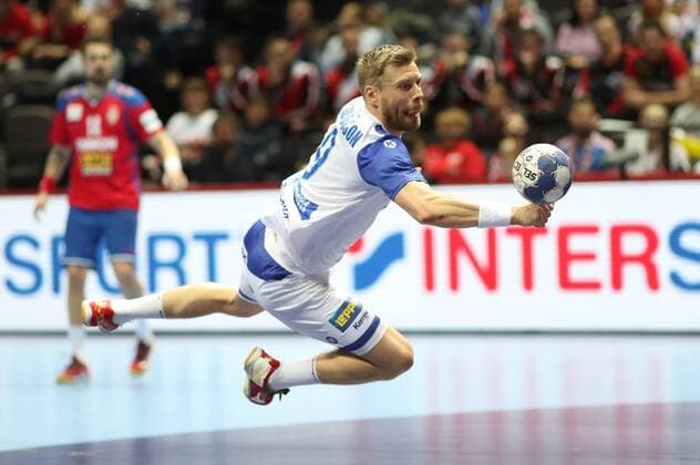 European Handball Championship, Group A, 3rd round, Serbia - Iceland 16.01.2018., Spaladium Arena, Split, Croatia - 2018 European Men s Handball Championship, Group A, 3rd round, Serbia - Iceland. Gudjon Valur Sigurdsson.  SlavkoxMidzor PIXSELL