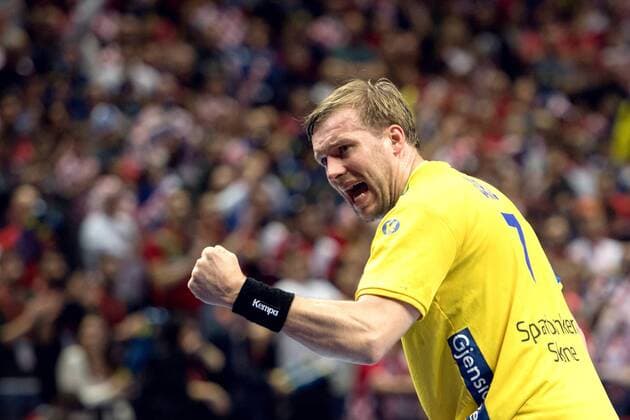 Handball, EM, Kroatien - Schweden 180116 Sveriges Max Darj jublar under handbollsmatchen mellan Kroatien och Sverige under Handbolls-EM 2018 den 16 januari 2018 i Split. Copyright: LUDVIGxTHUNMAN BB180116LT027
