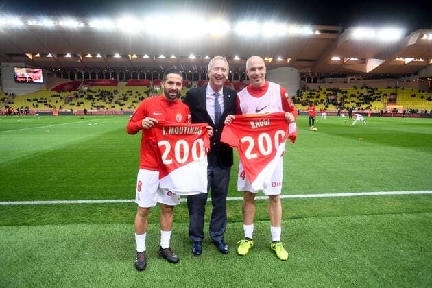 08 JOAO MOUTINHO (mon) - 24 ANDREA RAGGI (mon) - Vadim Vasilyev (VICE PRESIDENT) - HOMMAGE FOOTBALL : Monaco vs Nice - Ligue 1 Conforama - 16 01 2018 FEP Panoramic 