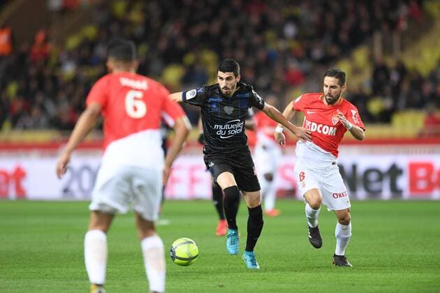 08 JOAO MOUTINHO (mon) - 08 Pierre LEES MELOU (nice) FOOTBALL : Monaco vs Nice - Ligue 1 Conforama - 16 01 2018 FEP Panoramic 
