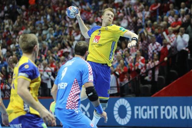 Split, 16 01 2018 - Spaladium Arena, 2018 Men s European Championship EM Europameisterschaft Preliminary Round, Group A. Croatia (blue) - Sweden (yellow) 