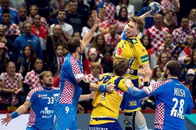 Handball, EM, Kroatien - Schweden 180116 Sveriges Simon Jeppsson under handbollsmatchen mellan Kroatien och Sverige under Handbolls-EM 2018 den 16 januari 2018 i Split. Copyright: LUDVIGxTHUNMAN BB180116LT059