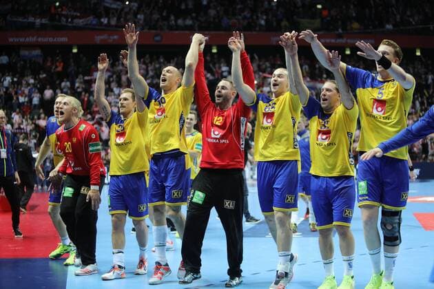 Split, 16 01 2018 - Spaladium Arena, 2018 Men s European Championship EM Europameisterschaft Preliminary Round, Group A. Croatia (blue) - Sweden (yellow) 31:35 