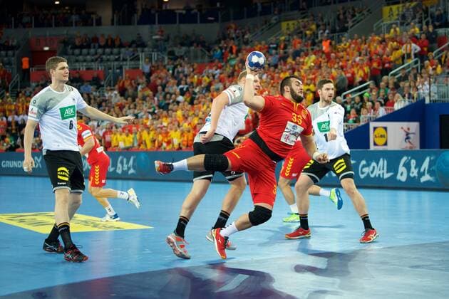 Handball Zagreb 17.01.2018 Europameisterschaft Herren Männer Euro Europameisterschaften Vorrunde Deutschland (GER) - Mazedonien (MKD) PESHEVSKI Zharko (Mazedonien, No. 33)