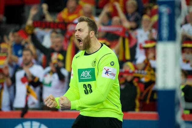 Handball Zagreb 17.01.2018 Europameisterschaft Herren Männer Euro Europameisterschaften Vorrunde Deutschland (GER) - Mazedonien (MKD) Jubel Andreas Wolff (Deutschland, TW, No.33)