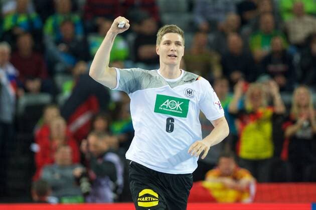 Handball Zagreb 17.01.2018 Europameisterschaft Herren Männer Euro Europameisterschaften Vorrunde Deutschland (GER) - Mazedonien (MKD) Jubel Finn Lemke (Deutschland, No.06)