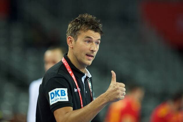 Handball Zagreb 17.01.2018 Europameisterschaft Herren Männer Euro Europameisterschaften Vorrunde Deutschland (GER) - Mazedonien (MKD) Christian Prokop (Deutschland, Trainer) Jubel
